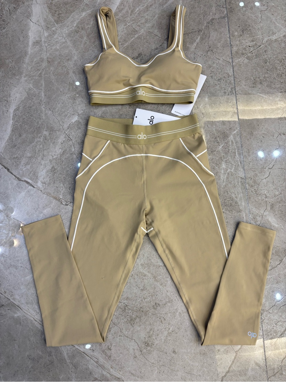 ALO Yoga Two-Piece Legging and Sports Bra Set
